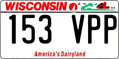 WI license plate 153VPP