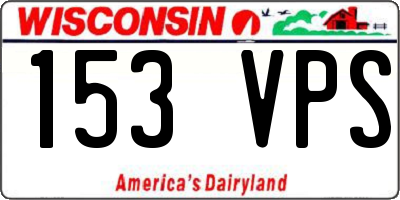 WI license plate 153VPS