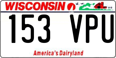 WI license plate 153VPU