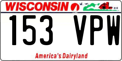 WI license plate 153VPW