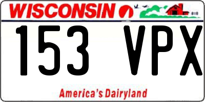 WI license plate 153VPX