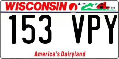 WI license plate 153VPY