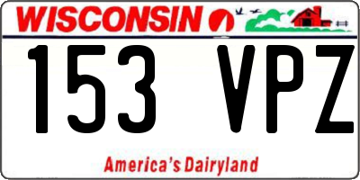 WI license plate 153VPZ
