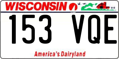 WI license plate 153VQE