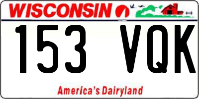 WI license plate 153VQK