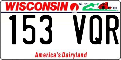 WI license plate 153VQR