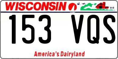 WI license plate 153VQS