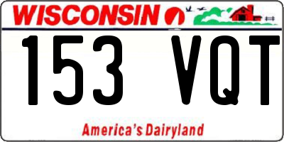 WI license plate 153VQT
