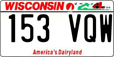 WI license plate 153VQW