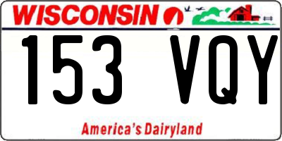WI license plate 153VQY