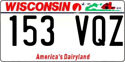 WI license plate 153VQZ