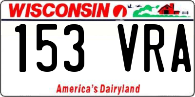 WI license plate 153VRA