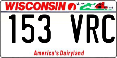 WI license plate 153VRC