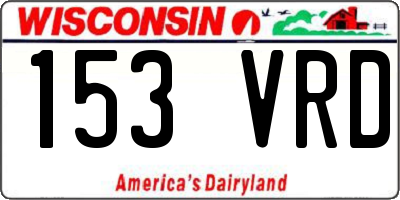 WI license plate 153VRD