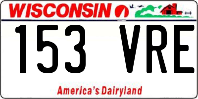 WI license plate 153VRE