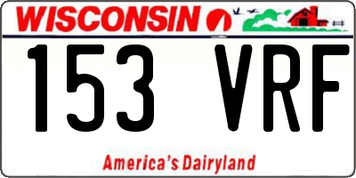 WI license plate 153VRF