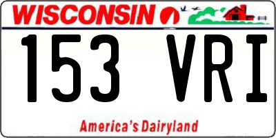 WI license plate 153VRI