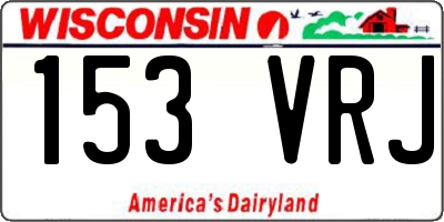 WI license plate 153VRJ