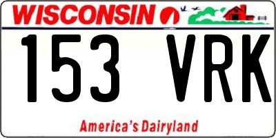 WI license plate 153VRK