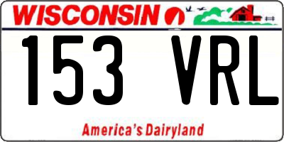 WI license plate 153VRL
