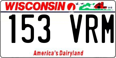 WI license plate 153VRM