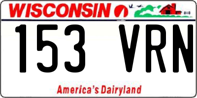 WI license plate 153VRN