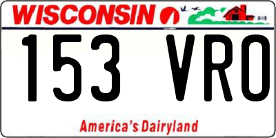 WI license plate 153VRO