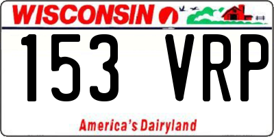 WI license plate 153VRP