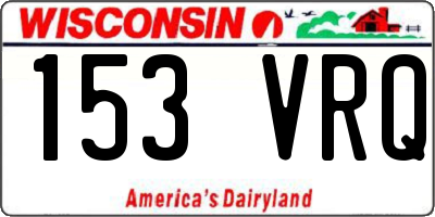 WI license plate 153VRQ