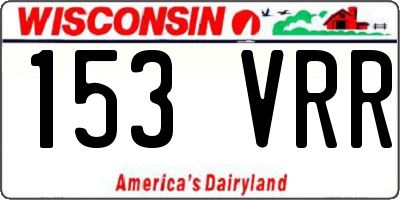 WI license plate 153VRR