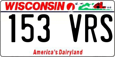 WI license plate 153VRS