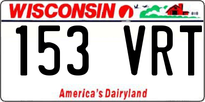 WI license plate 153VRT