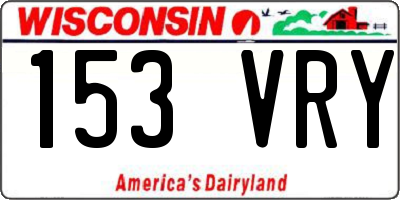 WI license plate 153VRY