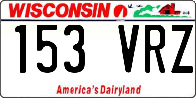 WI license plate 153VRZ