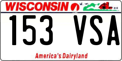 WI license plate 153VSA