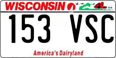 WI license plate 153VSC