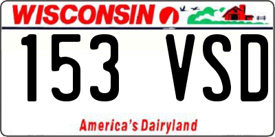 WI license plate 153VSD