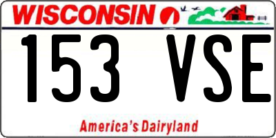 WI license plate 153VSE