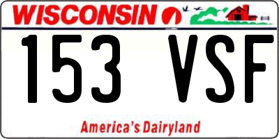 WI license plate 153VSF