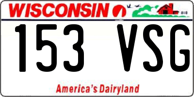 WI license plate 153VSG