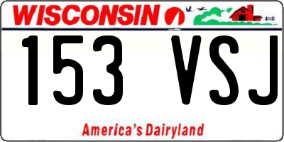WI license plate 153VSJ