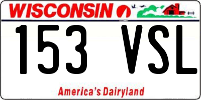 WI license plate 153VSL
