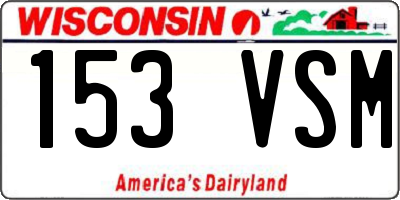 WI license plate 153VSM
