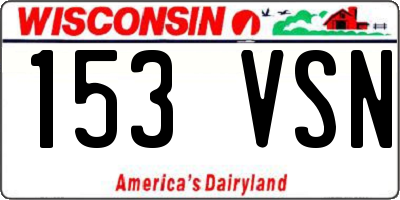 WI license plate 153VSN