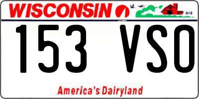 WI license plate 153VSO