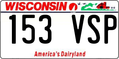 WI license plate 153VSP