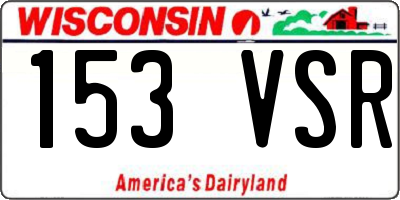 WI license plate 153VSR