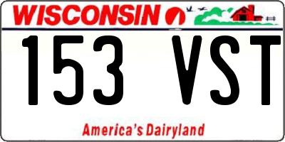 WI license plate 153VST