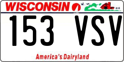WI license plate 153VSV