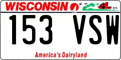 WI license plate 153VSW